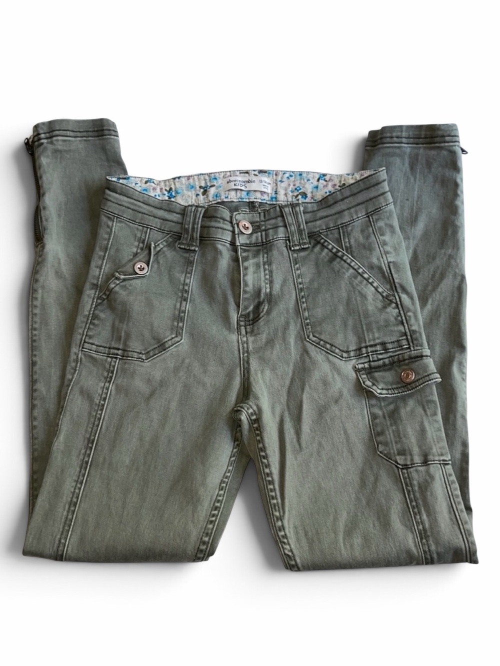Girls Abercrombie Kids Army Green Pants Size 13/14 Slim
